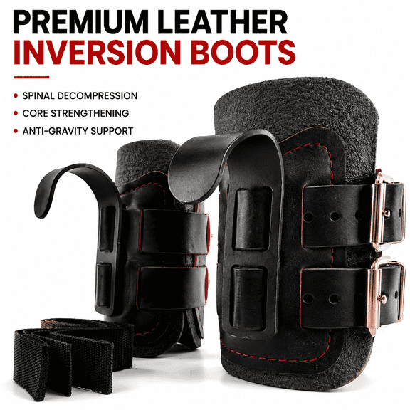1 Pair Inversion Boots | Heavy Duty Gravity Boots with Ankle Support for Inverted Sit Ups, Core Strength Training & Back Stretch | Home Gym Workout Equipment for Men and Women