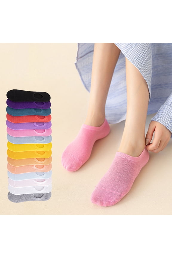 1 Pair Invisible Socks Quick Dry Anti-skid Breathable Comfortable Low-cut Sweat Absorption High Elasticity Thin Shallow Mouth Women Socks for Students