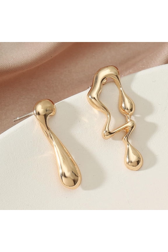 1 Pair Irregular Drop Earring Mismatched Earrings Dangling Earrings Hanging Earrings Wedding Party Prom Earrings Everyday Illusion Jewelry for Women Wedding Birthday Party Jewelry Gifts Golden