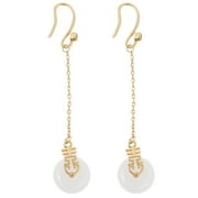 1 Pair Jade Earrings Women Jade Jewelry Jade Dangle Earrings Drop Earrings