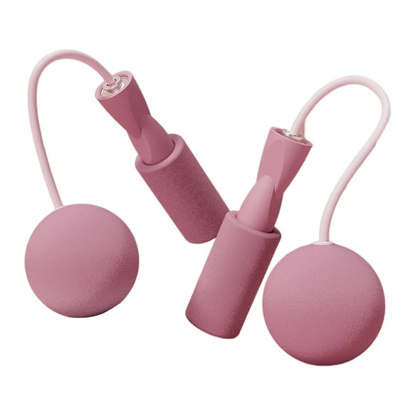 1 Pair Jump Rope Professional Heavy Duty Ball Bearing Fitness Cordless Weighted Jump Rope Exercise Equipment-Pink