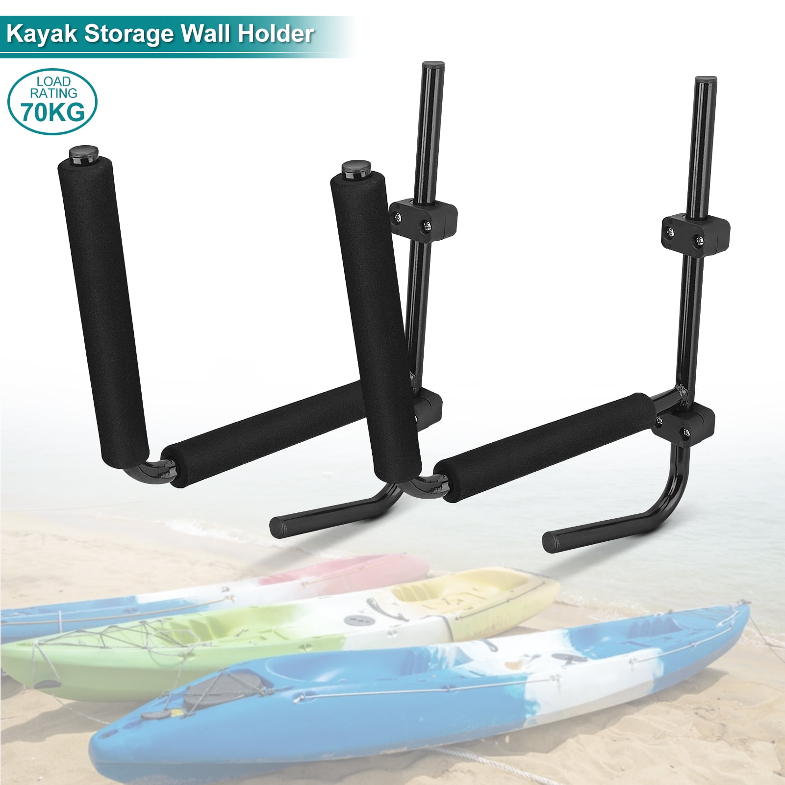 1 Pair Kayak Wall Mount Storage Rack Canoe Carrier Wall Bracket Paddle  Storage Holder with Fittings Accessory 154lbs Weight Capacity