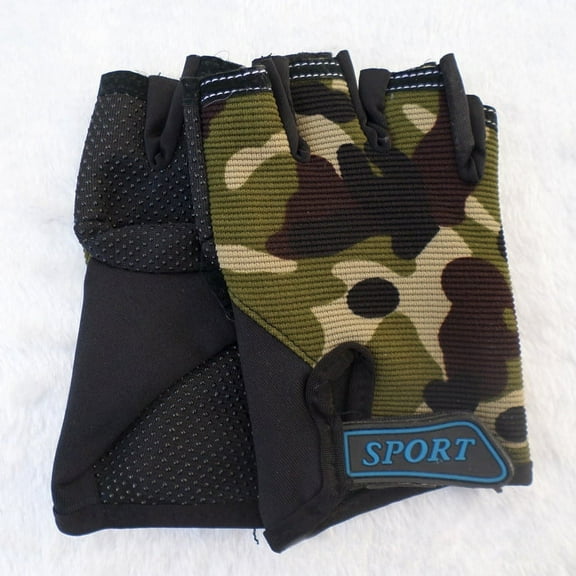 1 Pair Kids Children Bike Bicycle Cycling Half Finger Fingerless Sports Gloves