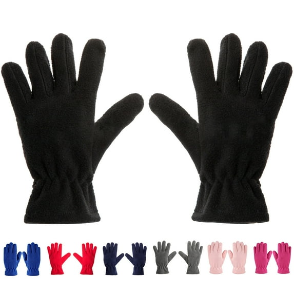 1 Pair Kids Polar Fleece Gloves Full Fingers Warm Mitten Soft Winter Gloves Favor for Boys Girls Children Outdoor Activities