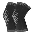 thumbnail image 1 of 1 Pair Knee Braces Compression Sleeves with Fastener Tape Soft Breathable Knee Support Sleeves Leg Warmers-Black,A, 1 of 4