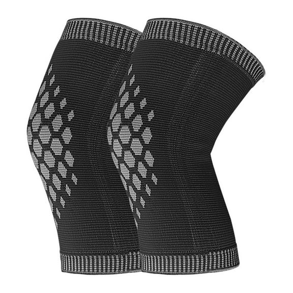 1 Pair Knee Braces Compression Sleeves with Fastener Tape Soft Breathable Knee Support Sleeves Leg Warmers-Black,A