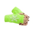 thumbnail image 1 of 1 Pair Knit Half Finger Glove Comfortable Winter Simple Knitting Craft Fingers Covers Hand Mittens with Snowflake Pattern, 1 of 6