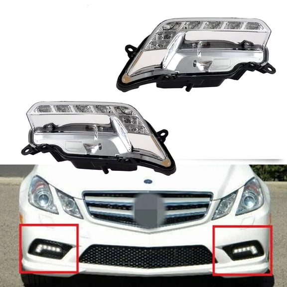 1 Pair LED Fog Lights Fit for 2010-2015 Mercedes-Benz E63 AMG E350 E550