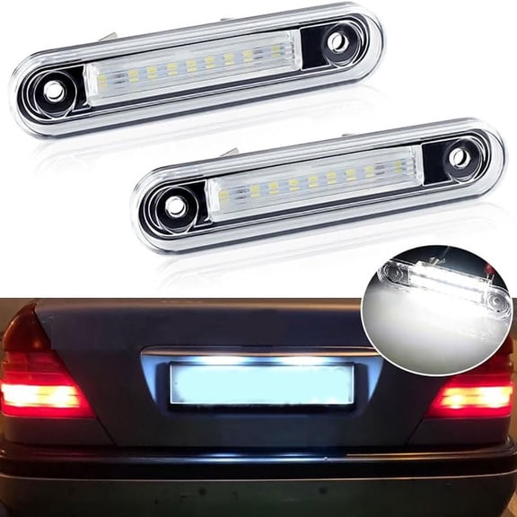 1 Pair LED License Plate Light for Mercedes-Benz W124 W201 W202