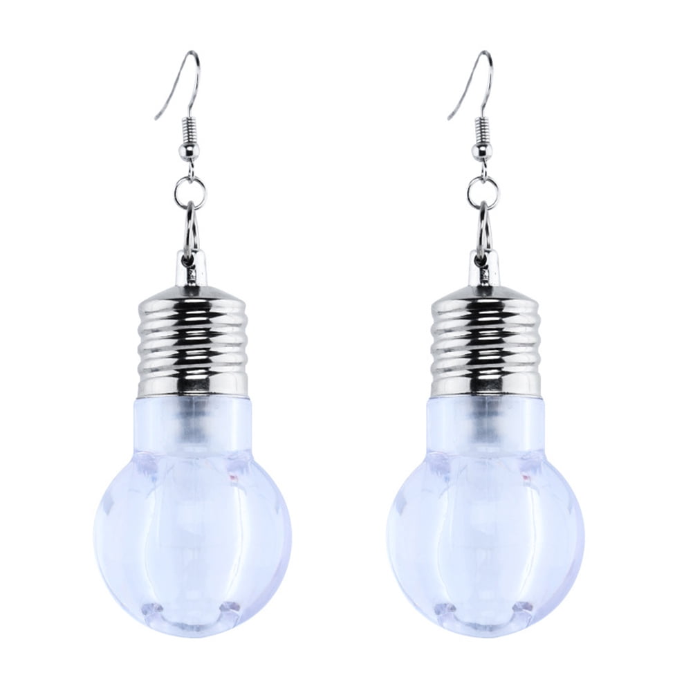 1 Pair LED Light Up Bulb Christmas Flashing Earrings for Holiday Party