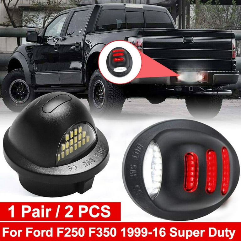 2x LED License Plate Light Tag Lamp Assembly Replacement for Ford F150 F250  F350 - Car Lighting