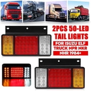 1 Pair LED Rear Tail Light Lamps Bar for ISUZU Elf Truck NPR NKR NHR 1984-up Taillight Assembly