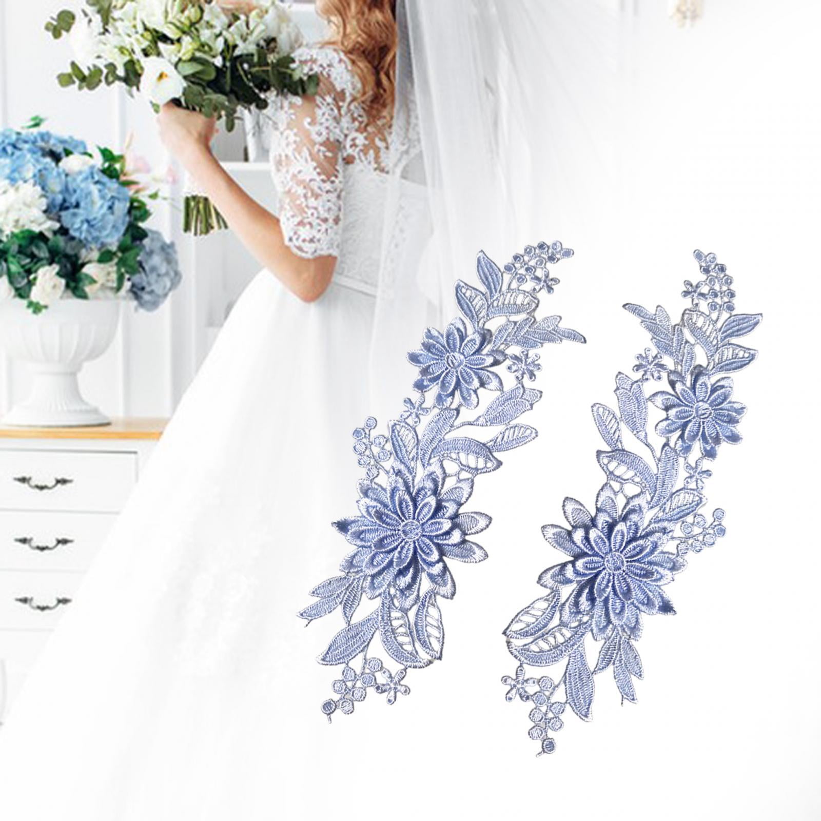 1 Pair Lace Flower Applique for Bridal Accessories Supply Wedding Dress DIY Blue - Walmart.com 1 Pair Lace Flower Applique for Bridal Accessories Supply Wedding Dress DIY Blue - Walmart.com