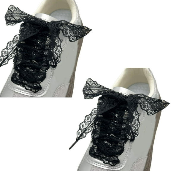 1 Pair Lace Shoelaces for Women and 3CM Wide Flat Design Shoestrings Laces for Sneakers and Casual Wear Shoes