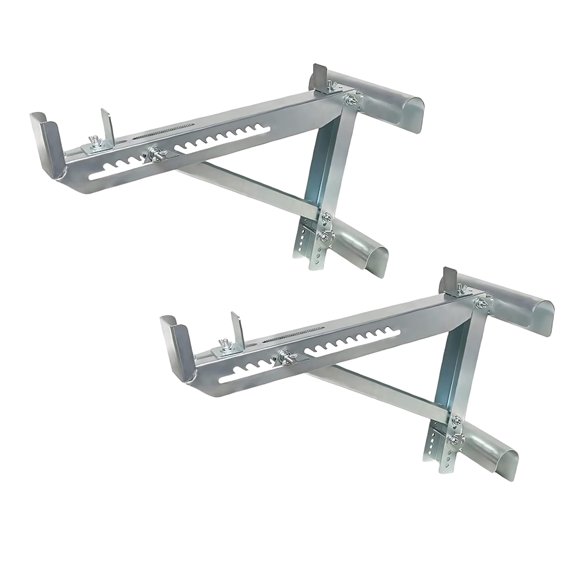1 Pair Ladder Jacks for Scaffolding Platform, Heavy-Duty Steel Extension Scaffold Bracket, 264lbs Capacity, Two-Rung Short Body Ladder Jack for Work Platforms, Masonry, Painting, Roofing