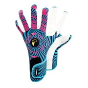 1 Pair Latex Football Goalkeeper Gloves Kids Adults Breathable Anti-slip Match Training Soccer Sports Children Men Women Goalie Gloves with Wrist Strap