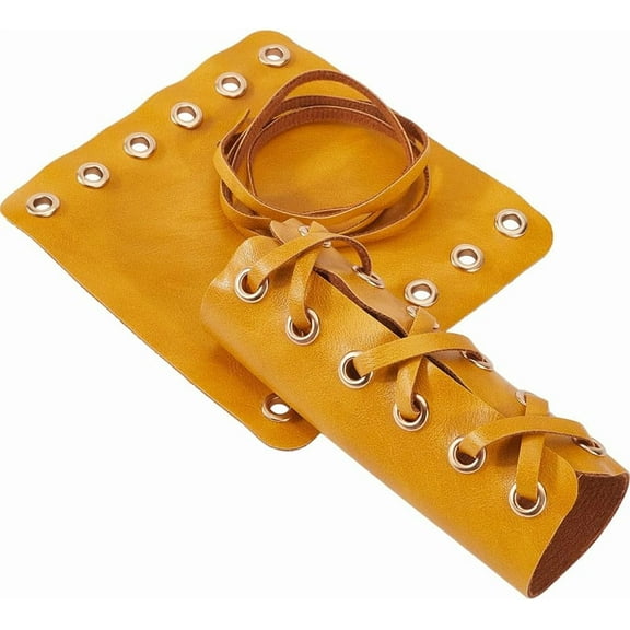 1 Pair Leather Motorcycle Handlebar Grip Cover Leather Handlebars Wrap Pads Modification Accessories PU Anti-Slip Adjustable Strap Style for Motorcycles Most Motorbikes 4.33 Inch Yellow