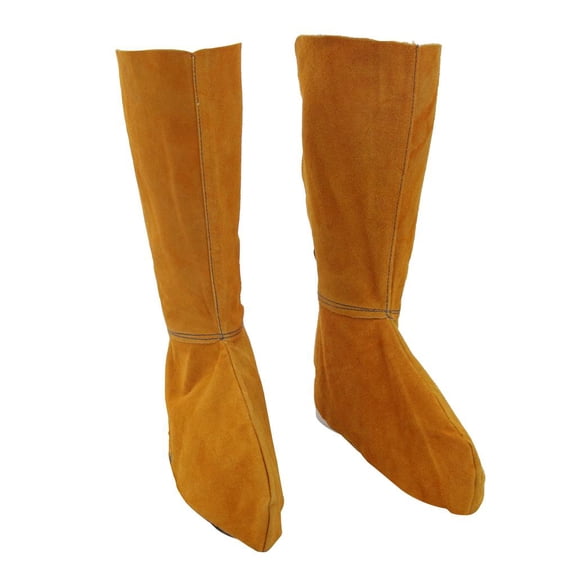1 Pair Leather Welding Spats Welding Protective Feet Cover for Welder 11''