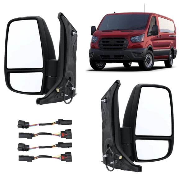 HOUGEET Left Side and Right Side Mirror Fit for 2014-2022 Ford Transit 150 250 Transit 350 350 HD,View Mirror Power Glass