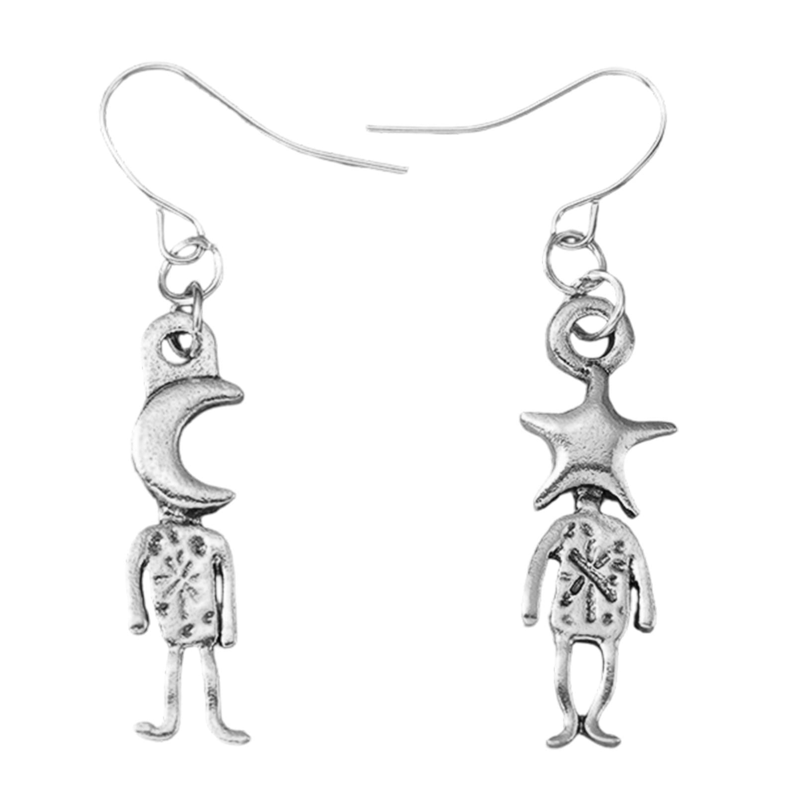1 Pair Lightweight Moons and Star Cartoon Design Earrings Bohemian ...