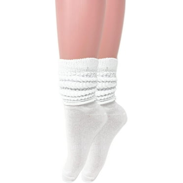 1 Pair Lightweight Slouch Socks for Women Shoe Size 5-10 (White)