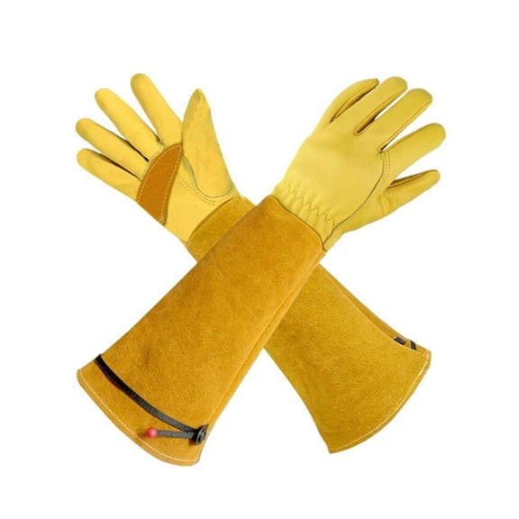 1 Pair Long Sleeve Work Welding Gloves Welding Gloves Work Welders Leather Gloves Heat/Fire Resistant Gloves