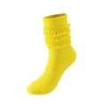 thumbnail image 1 of 1 Pair Long Socks for Women Soft Slouchy Socks Non-binding Stretch Ribbed Gathered Calf Socks Breathable Fashion Leg Socks,One Size, 1 of 2