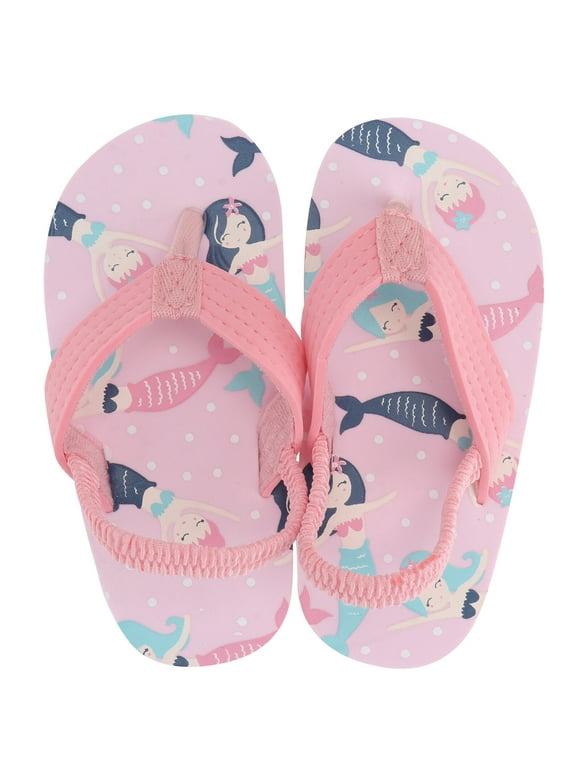 1 Pair Lovely Kids Seaside Slipper Stylish Summer Beach Slipper Anti-slip Sole Slipper Lightweight Quick Dry Slipper Creative Printing Flops for Kids Wearing (Pink Size 26 11US,10.5UK,28EU,4.5195Inch)