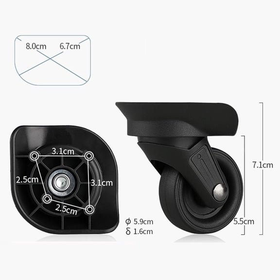 1 Pair Luggage Wheel Trolley For Suitcase Rotating Wheel For Suitcase Replacement Wheel