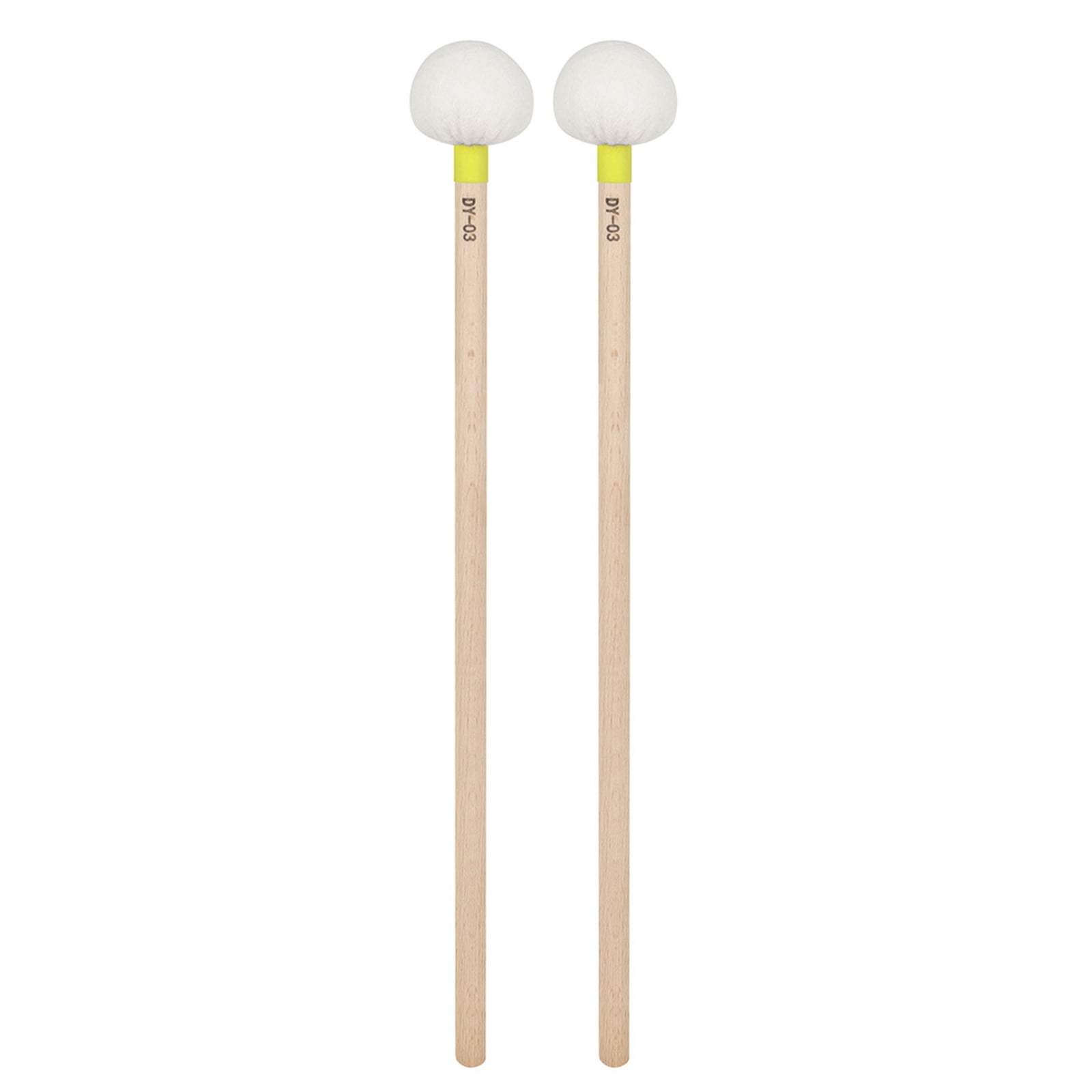 1 Pair Maples Handle Drumsticks with Soft Felt Head Percussion Snares Drum Timpani Drum Hammer