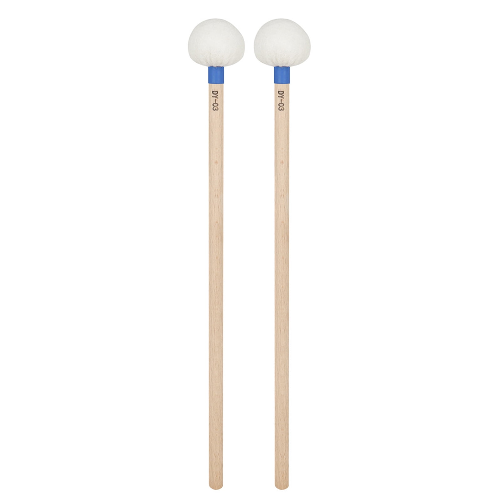 1 Pair Maples Handle Drumsticks with Soft Felt Head Percussion Snares Drum Timpani Drum Hammer