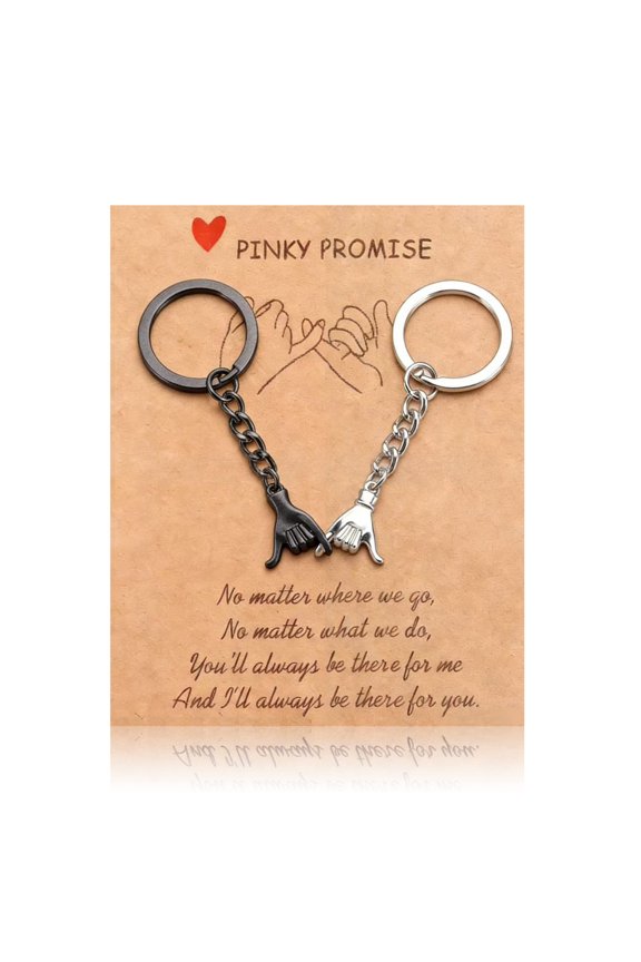 1 Pair Matching Affection Keychains For Couples Elegant Hand Holding Design Zn Alloy Keyring With Promise Card
