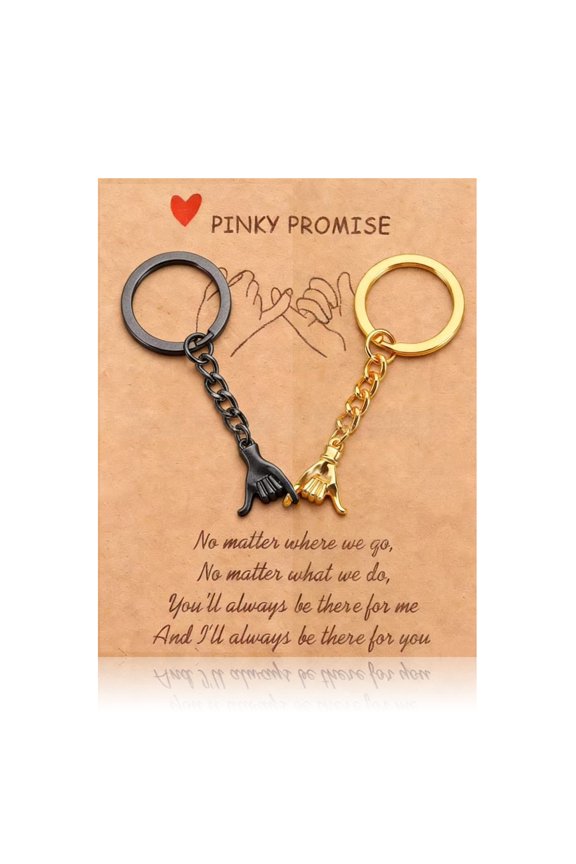 1 Pair Matching Affection Keychains For Couples Elegant Hand Holding Design Zn Alloy Keyring With Promise Card