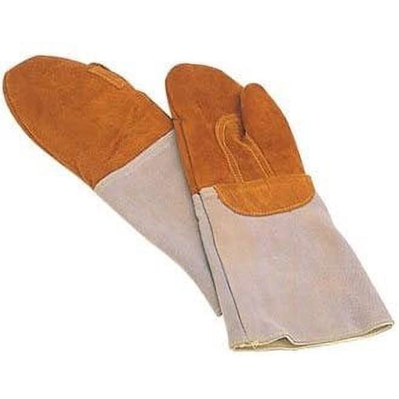 1 Pair Matfer Bakers Oven Glove / Mitt. Heat-Resistant Leather Padded Elbow-Length Glove / Pot Holder Safe to 572F