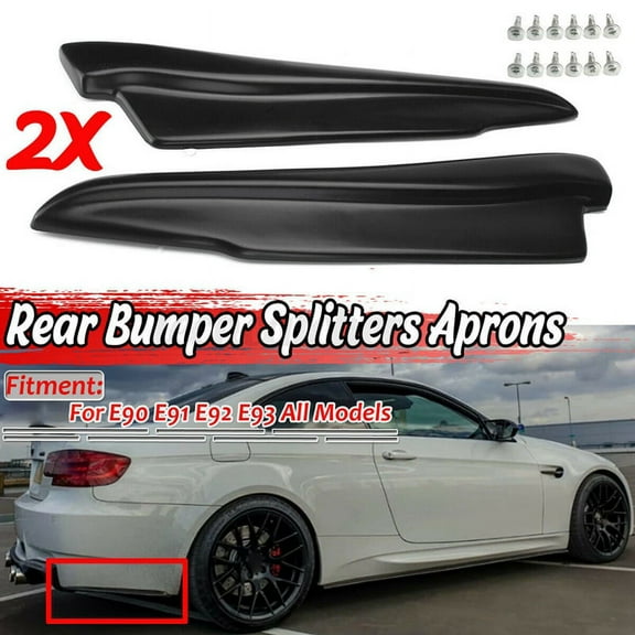 1 Pair Matte Black Rear Bumper Aprons Valance Lip for - E90 E91 E92 E93 M3
