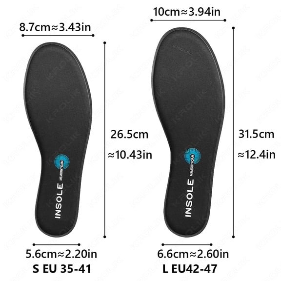1 Pair Memory Foam Insoles for Running, Ultimate Comfort Sports Inserts, Shock Absorbing Cushioned Shoe Pads for Plantar Fasciitis Relief