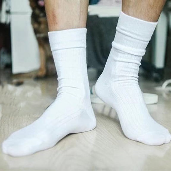 1 Pair Men Dress Socks Cotton Solid Sports Athletic Work Stripe Casual Socks