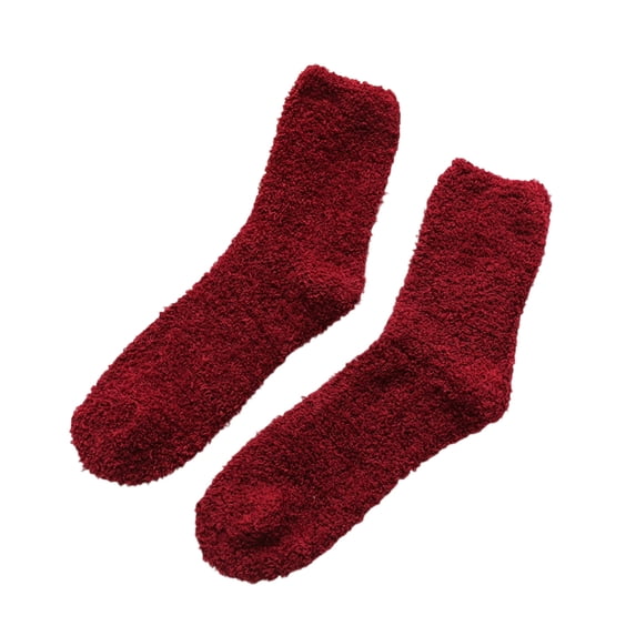1 Pair Men Fuzzy Socks Thick Warm Floor Sleep Socks Soft Plush Cozy Casual Mid-Calf Socks Winter Indoor Home Lounge Socks for Adult Men