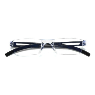 1 Pair Men Women Rimless Reading Glasses Blue Light Blocking Unisex Reader +0.75