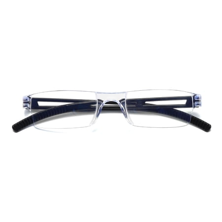 1 Pair Men Women Rimless Reading Glasses Blue Light Blocking Unisex Reader +2.25