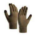 thumbnail image 1 of 1 Pair Men's Alpaca Wool Cold Knitted Touchscreen Gloves Weather Snow Winter Riding Gloves, 1 of 6