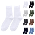 thumbnail image 1 of 1 Pair Men's Casual Business Cotton Crew Socks Middle Tube Breathable Dress, 1 of 5