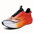 thumbnail image 1 of 1 Pair Men's Lightweight Breathable Running Shoes with Rear Rotating Buckle Lock, Gradient Color-Block Design & MD Sole for Road Gym Training - Spring Summer Fall Athletic Sneakers, Birthday Graduati, 1 of 9