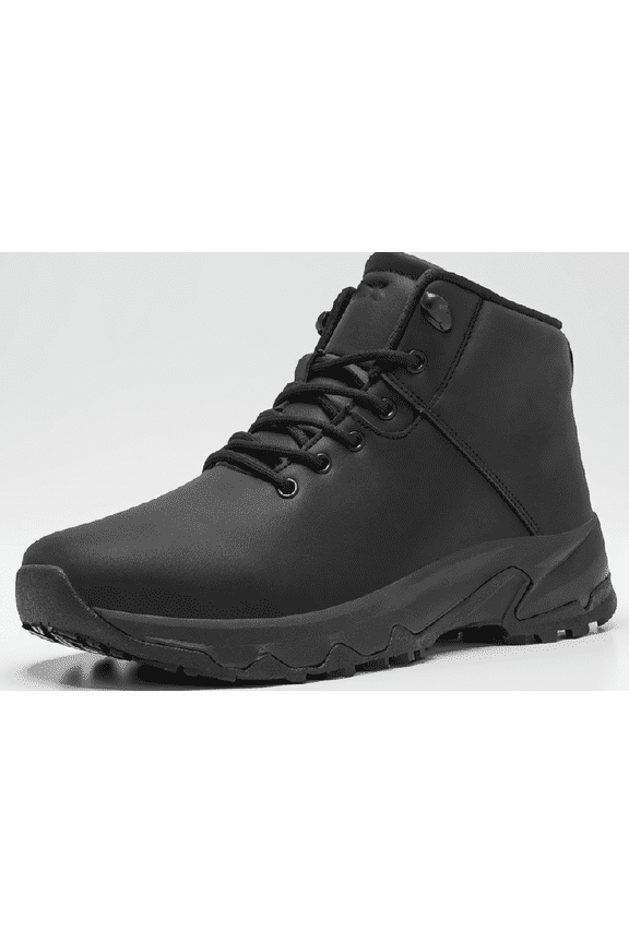 1 Pair Men's Slip Resistant Waterproof Work Boots Leather Ankle Boots for Kitchen Food Service Outdoor