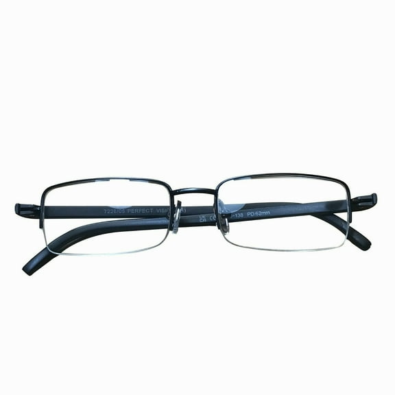 1 Pair Mens Metal Frame Rectangle Half Frame Reading Glasses Classic Readers +0.75