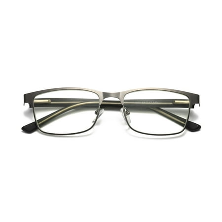 1 Pair Mens Metal Frame Spring Hinge Blue Light Blocking Reading Glasses Readers +2.50
