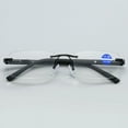 thumbnail image 1 of 1 Pair Mens Rectangular Rimless Blue Light Blocking Reading Glasses Spring Hinge Readers +2.00, 1 of 5