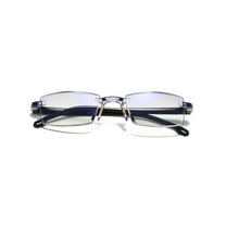 1 Pair Mens Rectangular Rimless Blue Light Blocking Reading Glasses Unisex Readers  1.00