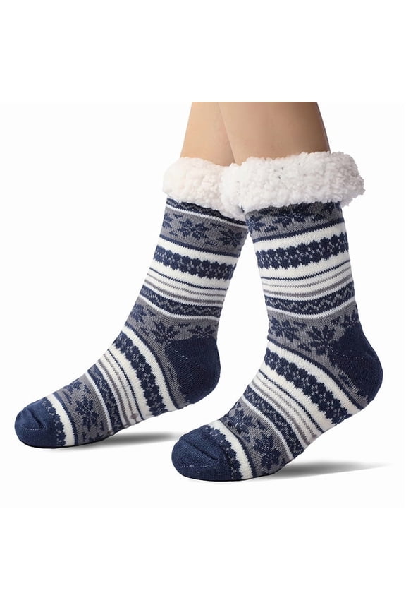 1 Pair Mens Slipper Socks: Syphoria Fuzzy Socks Cozy Warm House Socks Indoor Thermal Socks, Non Slip Plush Fleece Socks Size 9-12
