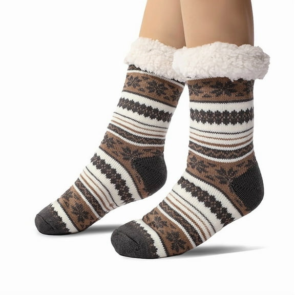 1 Pair Mens Slipper Socks: Syphoria Fuzzy Socks Cozy Warm House Socks Indoor Thermal Socks, Non Slip Plush Fleece Socks Size 9-12